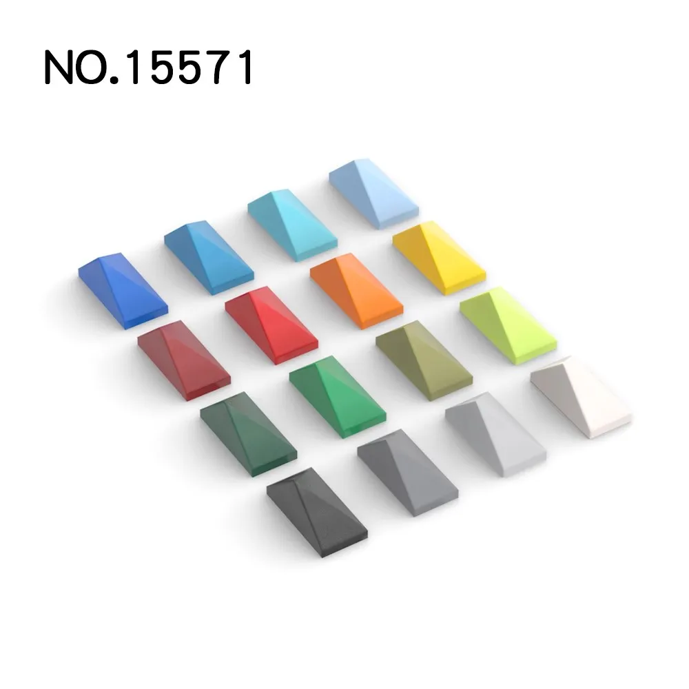 20 piezas piezasMOC 15571 pendiente 45 °   2x1 Triple con soporte para tachuelas, ladrillos compatibles con ensamblaje DIY, bloques de construcción, juguete de partículas para niños - imagen 3