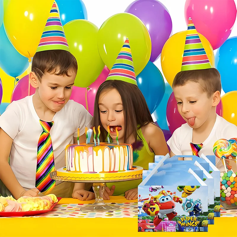 Caja de galletas y dulces de papel plegable DIY con tema de dibujos animados de Super Wings, caja sorpresa de cumpleaños, decoración creativa para Baby Shower para niños - imagen 3