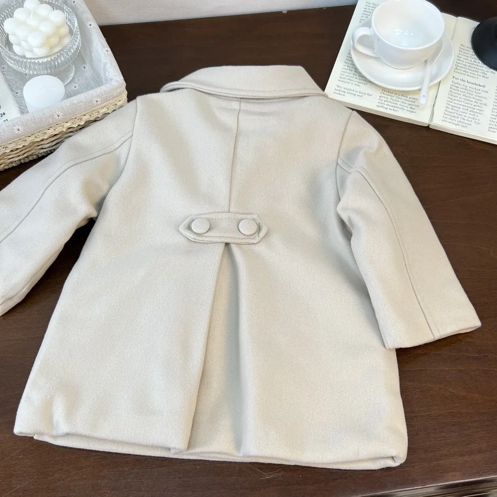 Abrigo lana invierno niños – Doble botonadura media verga - imagen 4