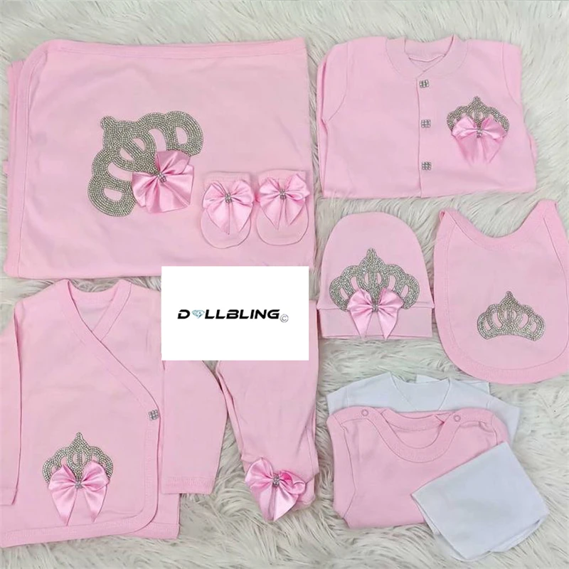 Ropa de bienvenida para bebé recién nacido, traje de boda para fotografía de bebé en casa, caja de regalo roja de Navidad, corona ostentosa, mameluco de ganchillo, conjunto de gorro