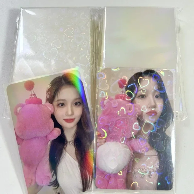Fundas para tarjetas Kpop, soporte láser para postales, películas de carga superior, Protector de tarjetas de juego, 61x91mm, 58x89mm, 50 Uds. - imagen 2