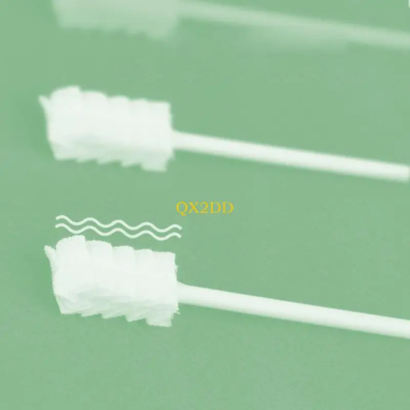 QX2D 30 unids/caja limpiador lengua bebé, cepillo dientes gasa desechable, varilla papel, cepillo limpieza - imagen 4