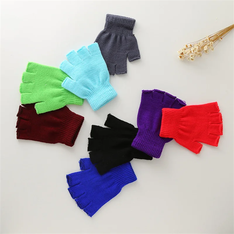 Guantes sin dedos de algodón para niños – Cálidos con muñequera - imagen 4