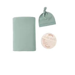 Conjunto de mantas de muselina para recién nacido con gorro