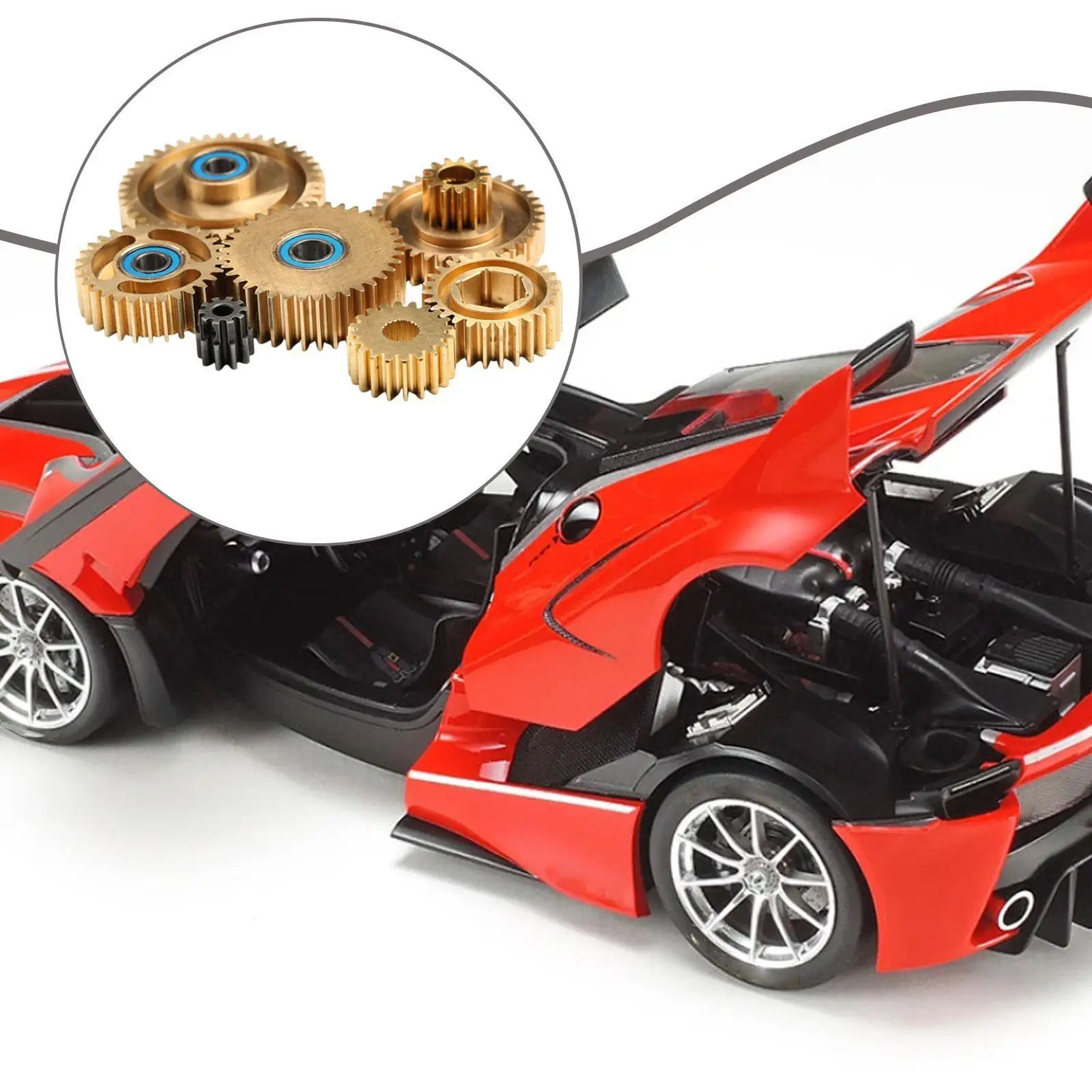 Juego de engranajes de caja de cambios de cobre para coche teledirigido 1:14, engranajes de caja de cambios de Motor de alto rendimiento 44T, 37T, 36T, 30T, 27T, 20T, 10T para camión de arrastre de remolque - imagen 3