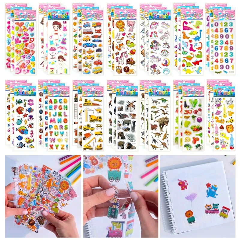 Álbum de pegatinas infantiles con dibujos animados para niños