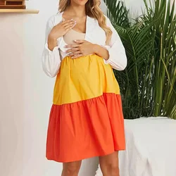 Vestido premamá cuello V manga larga: comodidad para embarazadas