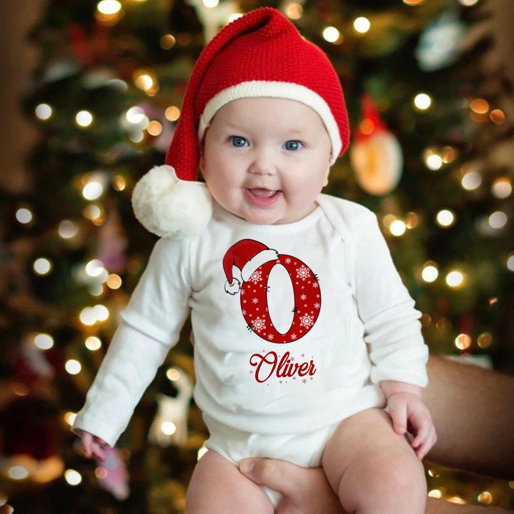 Body de bebé de Navidad personalizado, pelele infantil de Navidad con nombre personalizado, ropa de Navidad para niño y niña, peleles de fiesta de Navidad para bebé, regalo