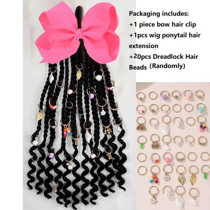 Extensiones de pelo trenzado para niños con cuentas – Peinado protector - imagen 3