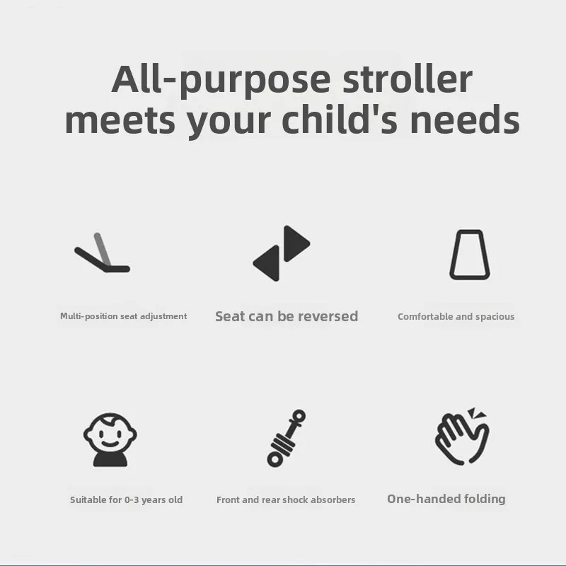 Cochecito de alto paisaje, ligero, plegable, con moisés, asiento cerrado en forma de huevo, protección de columna vertebral - imagen 3