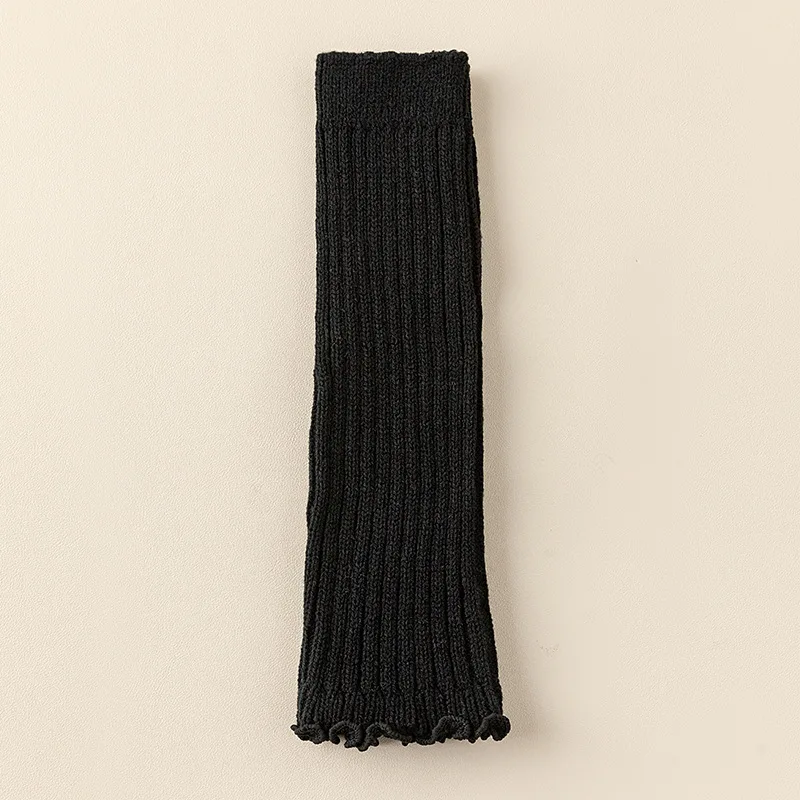 Calcetines de punto de estilo coreano de primavera-otoño para niñas: calcetines de media pantorrilla JK holgados con volantes de clase A, cálidos y de moda para niñas con estilo. - imagen 3