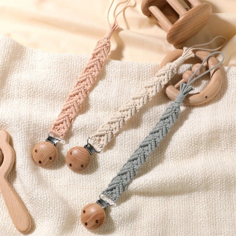 Sujetachupetes de madera de haya con estilo vintage artesanal - imagen 4