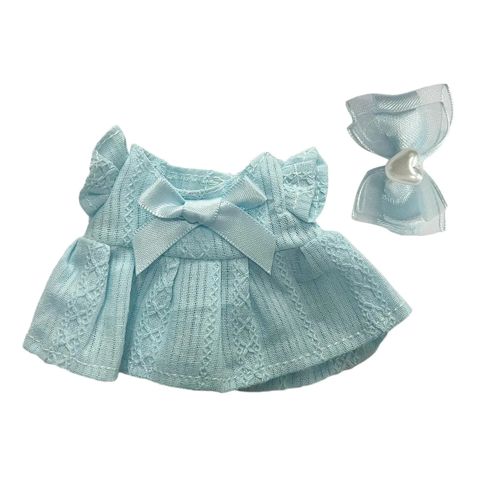 2Pcs Mini 6 inch Doll Clothes with Headwear Clothing Gift Dress up with Hat Doll Clothes for Dolls Pendant Doll Little Girls