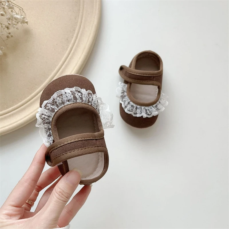 Primavera otoño zapatos para niñas conejo de dibujos animados niños zapatos de princesa de encaje suela blanda antideslizante niños pequeños primeros zapatos para caminar - imagen 2