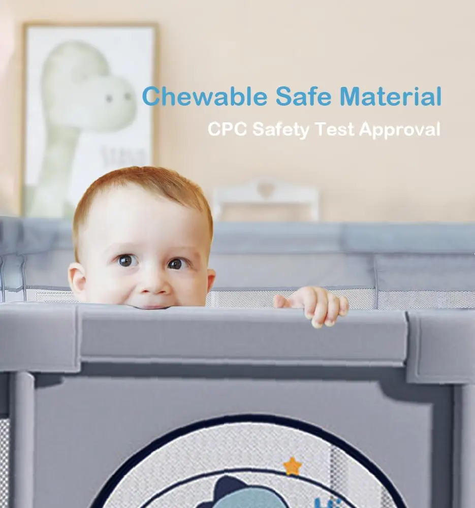 Bolígrafos de juego para bebés y niños pequeños, naipes para bebés sin huecos y a prueba de escalar para diversión en interiores, puerta de valla de seguridad para bebés - imagen 5