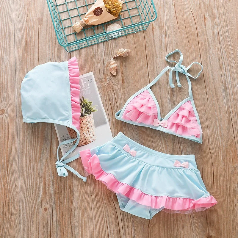 Bikini niña con arco dividido – traje de baño veraniego cómodo - imagen 3