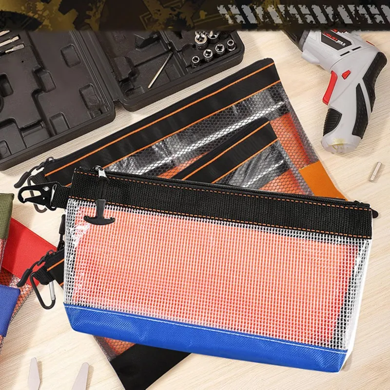 Bolsa de almacenamiento impermeable, bolsa de herramientas de PVC transparente, Kit de Hardware antiestático, bolsa de piezas portátil, bolsa de trabajo práctica multifuncional