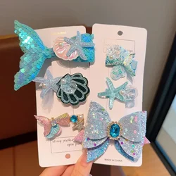 Horquilla marina para el pelo de bebé con corona de mariposa