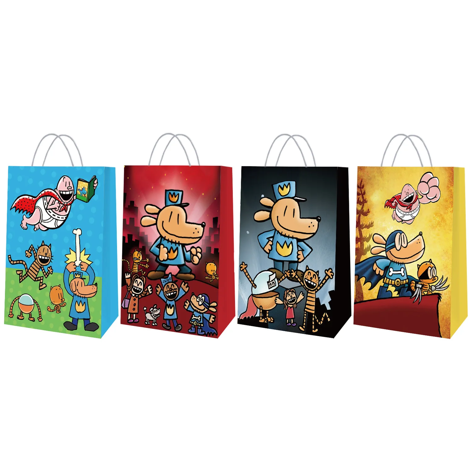 Bolsa de regalo de Anime para hombre y perro, estuche creativo de película con bonito patrón de dibujos animados, saco de dulces de papel Kraft a la moda, suministros para fiestas, 12 Uds. - imagen 5