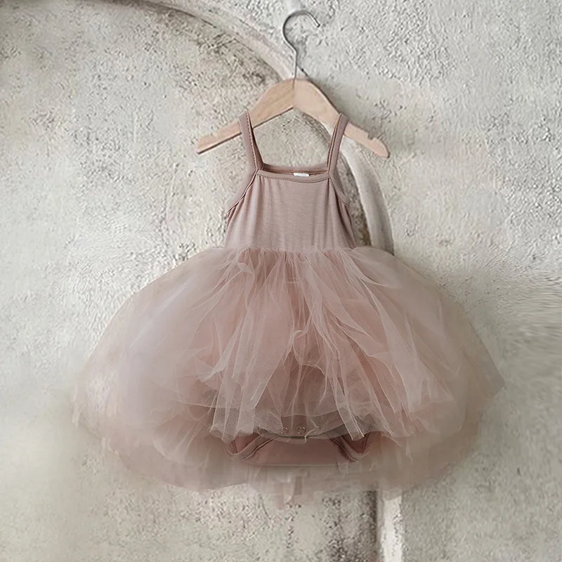 Ropa de verano para niñas de 0 a 2 años, camisola, vestido de baile, mono de tul, una pieza - imagen 2