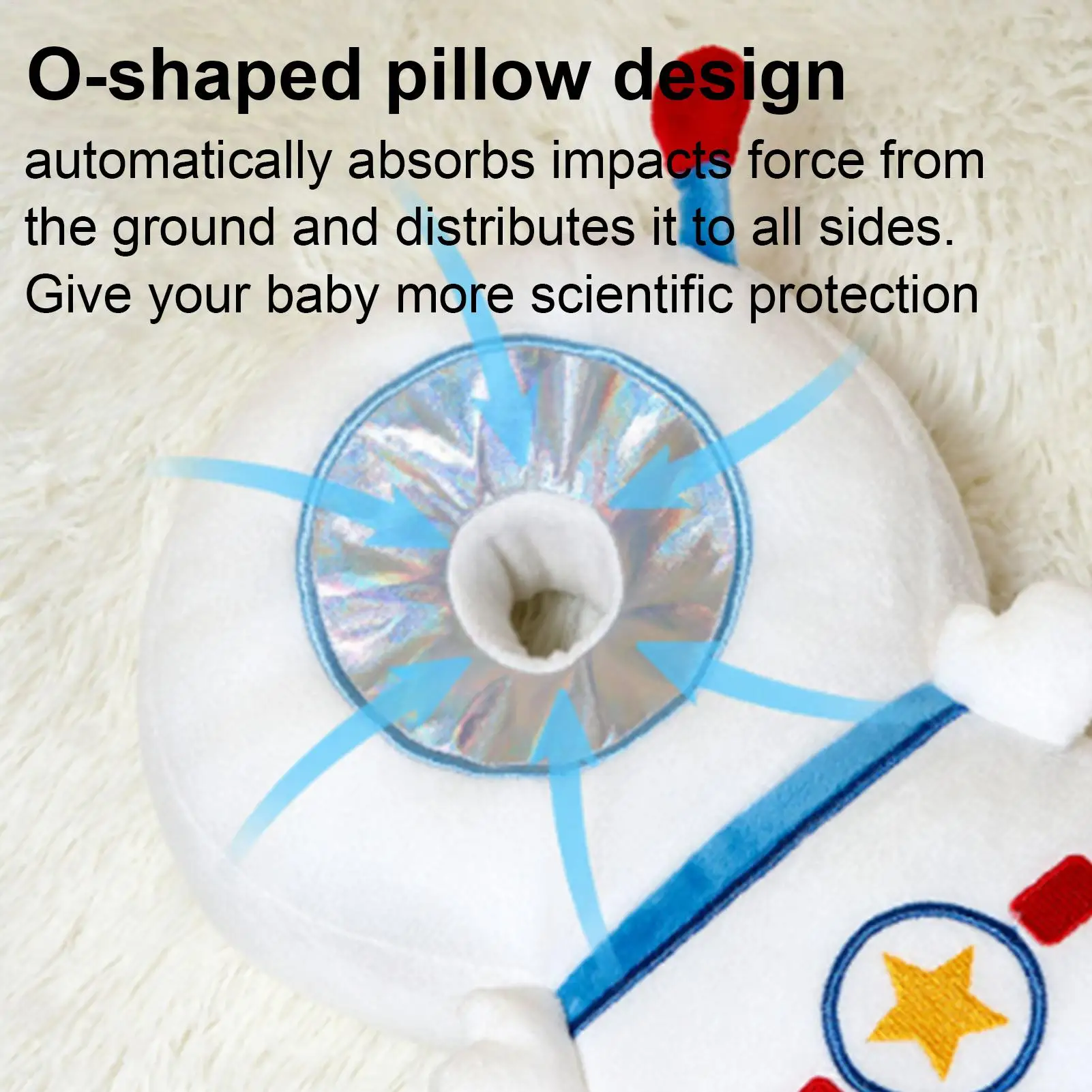 Protector de cabeza de bebé, cojín de soporte de caída de dibujos animados para bebé pequeño, Protector de cabeza trasera para niño y niña, avión de viaje al aire libre - imagen 5