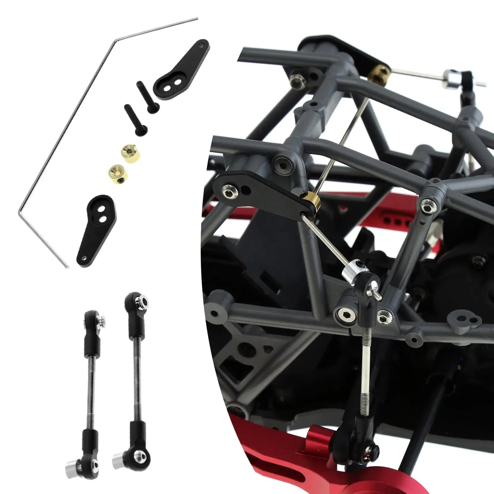 1/10 Spare Parts Portable Universal Stabilizer Set Rear RC Spare Parts Anti Roll Sway Bar Set for 2WD Bbx-01 BB01 DIY Accessory