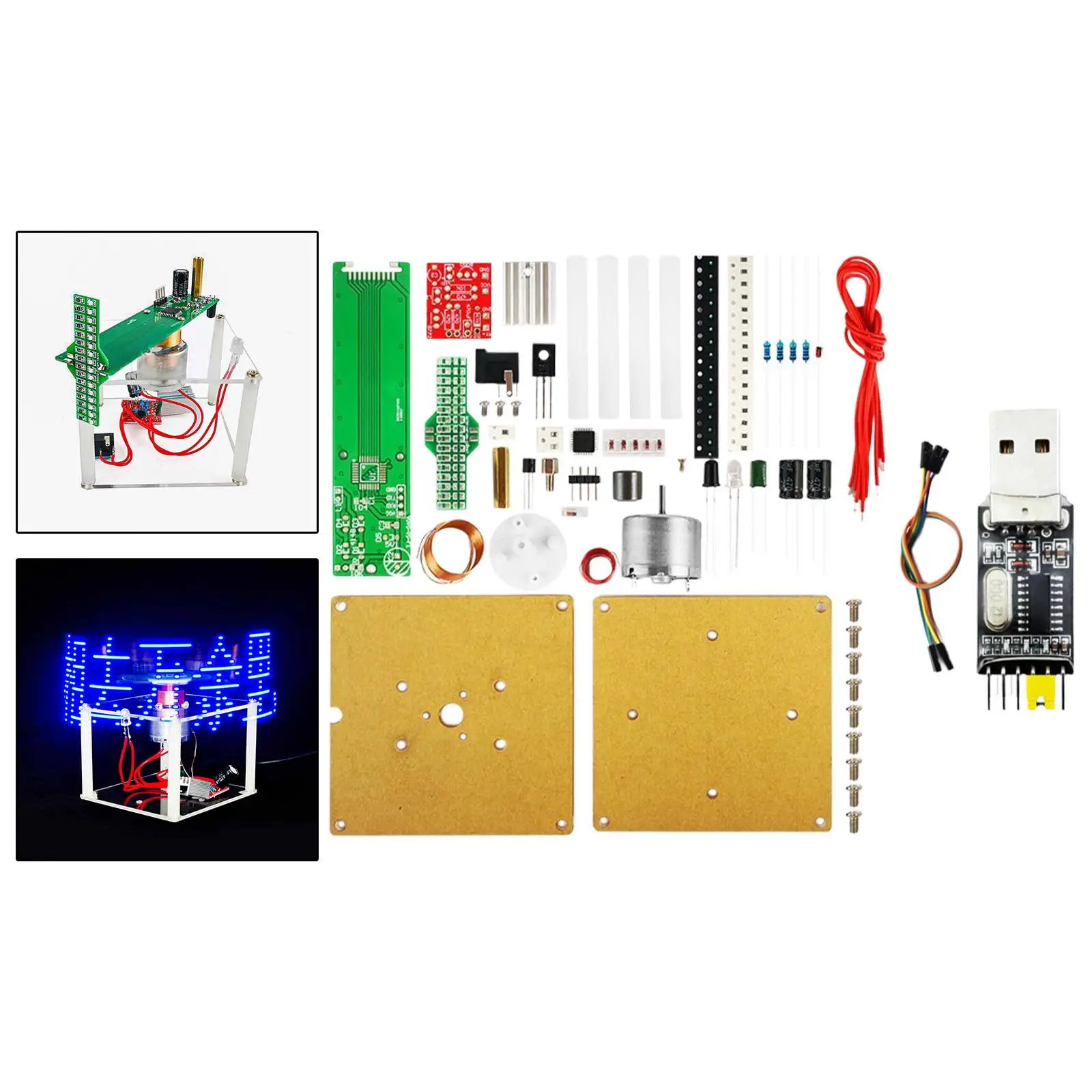 DIY Soldering Practice Kit Cross Rotating LED Display for Beginners Student