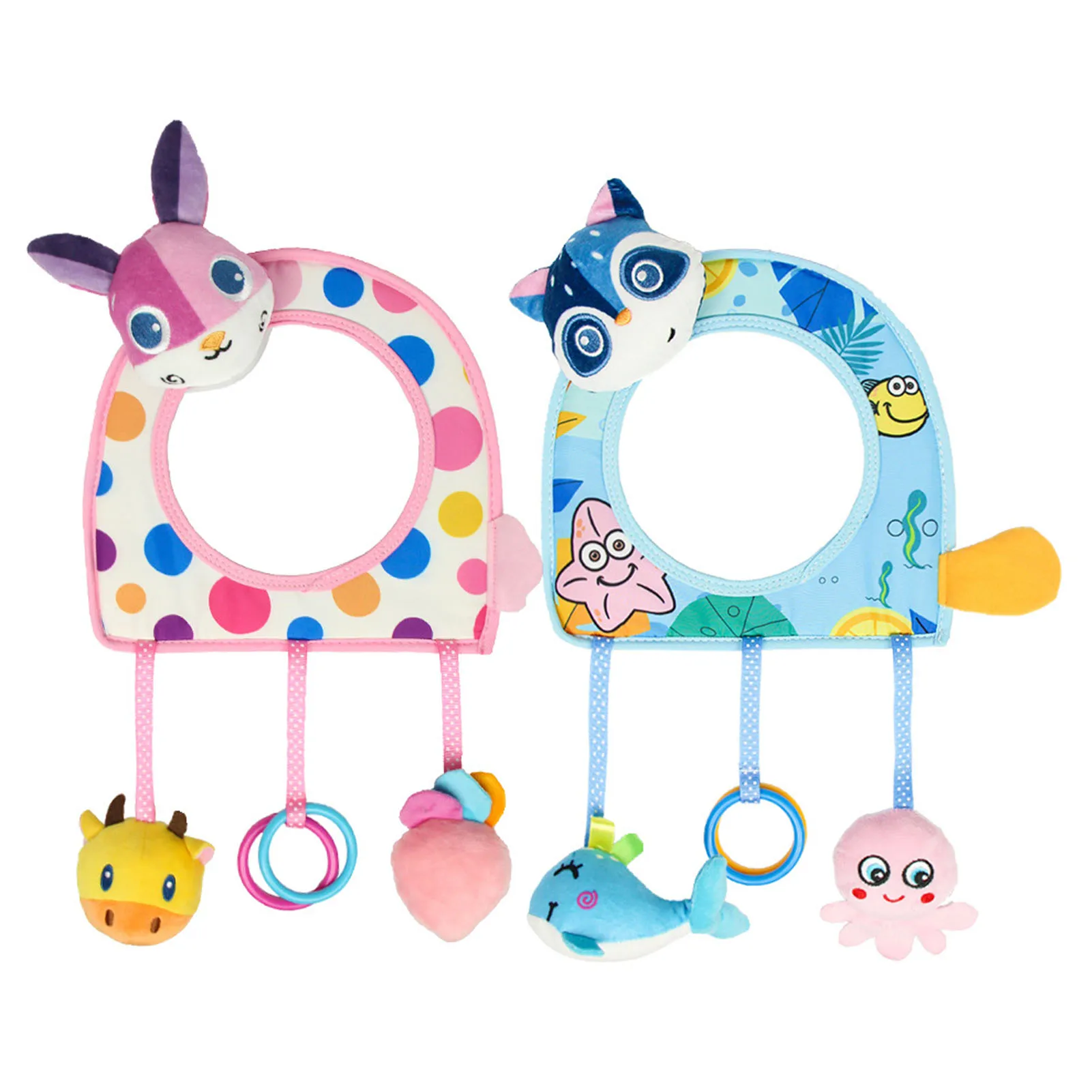 Espejo retrovisor para coche de bebé, espejo retrovisor para asiento trasero de coche de bebé, espejos retrovisores bonitos con vista transparente ancha para coches Stoller