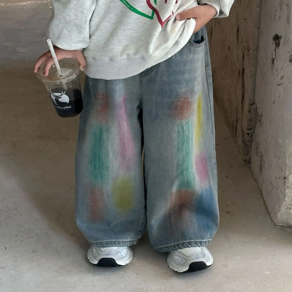 Pantalones vaqueros de niño de algodón mixto corte holgado - imagen 2