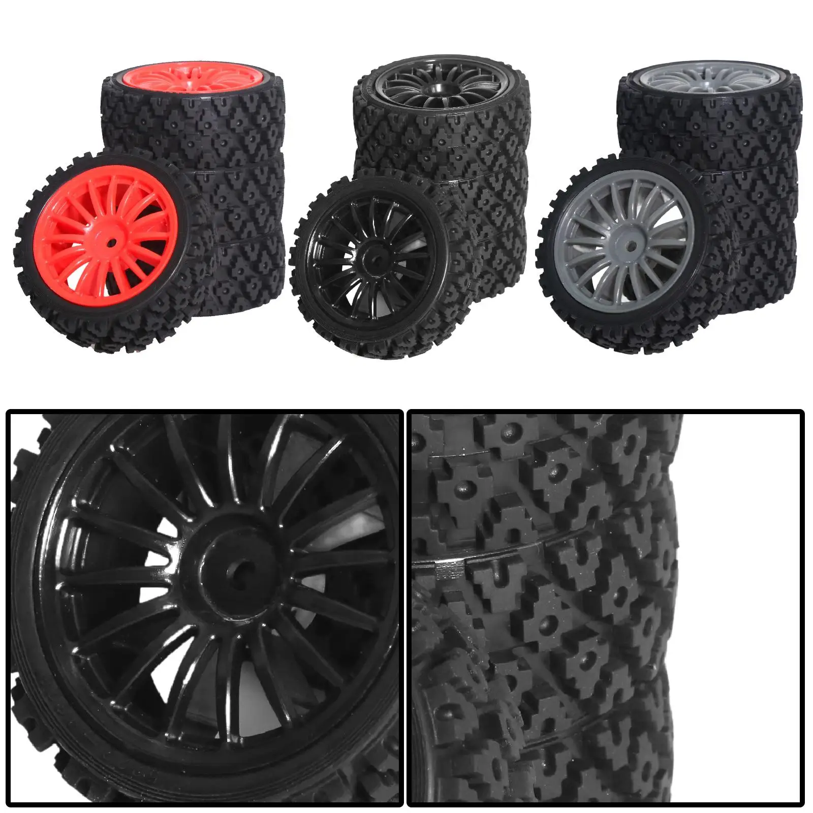 4Pcs Wheel Rim Tire RC Professional for XV01 XV02 Model Buggy RC Hobby Car