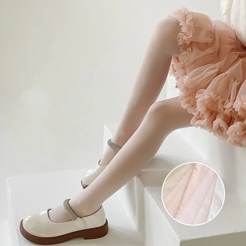 1 pieza de pantimedias ajustadas finas de verano para niñas, pantimedias ajustadas de Ballet de Color sólido a la moda para niñas pequeñas, calcetín suave y transpirable - imagen 2