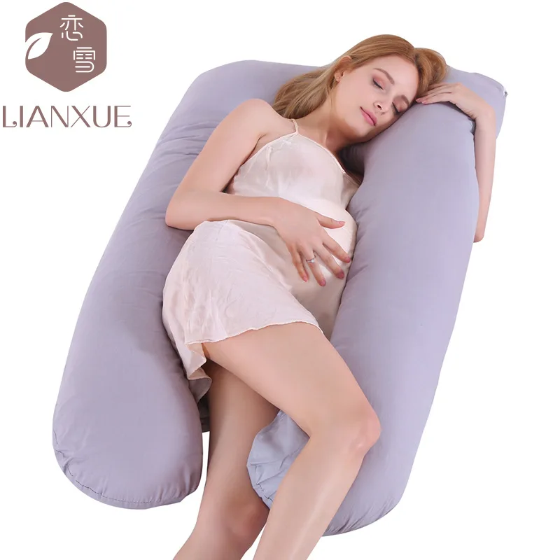 Almohada de maternidad en forma de U, almohada de protección de cintura, almohada lateral multifuncional para dormir, desmontable, lavable, para lactancia
