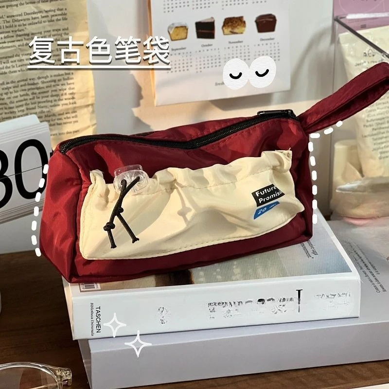 Estuche impermeable para lápices multicapa, bolsa de almacenamiento para bolígrafos estacionarios, bolsa para lápices y bolígrafos, bolsa de almacenamiento de viaje para cosméticos de gran capacidad, escuela - imagen 2