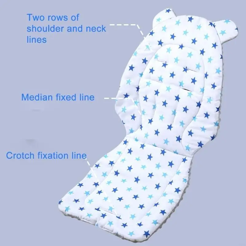 Cómoda almohadilla para cochecito de bebé, funda para cochecito, accesorios, patrón de estrella para niño, cojín de asiento suave, carrito para las cuatro estaciones para bebé - imagen 3