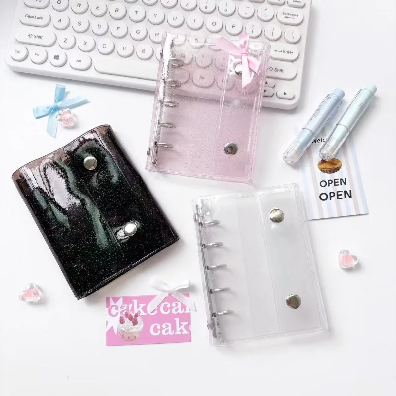 Carpeta transparente para niños rosa y negra con cubierta suelta - imagen 4