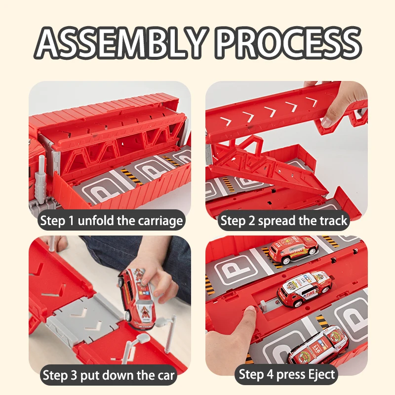 Coche de carril variable grande, coche de expulsión, contenedor de almacenamiento de juguetes, coche de juguete, modelo de camión, expulsión de pista, regalo del Día de los niños del 1 de junio - imagen 2