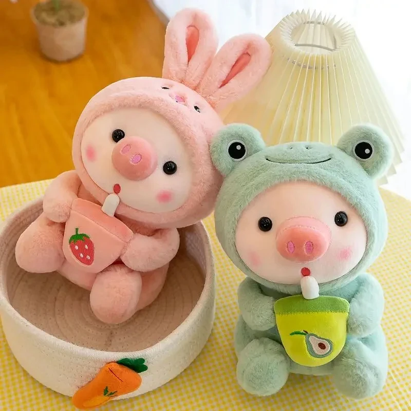 Lindo juguete de peluche de animales de té de leche, cerdo cambiante, muñeca de tela, conejos, juguetes para niños, juguetes de peluche, almohada, regalo - imagen 5
