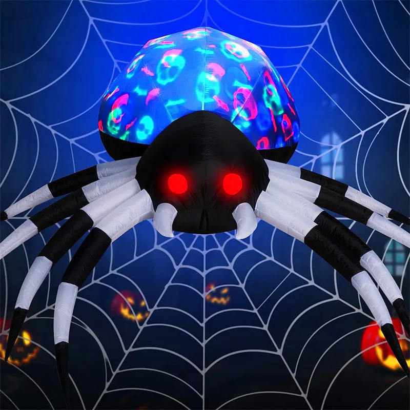 Araña inflable LED gigante para Halloween – Decoración de jardín - imagen 4