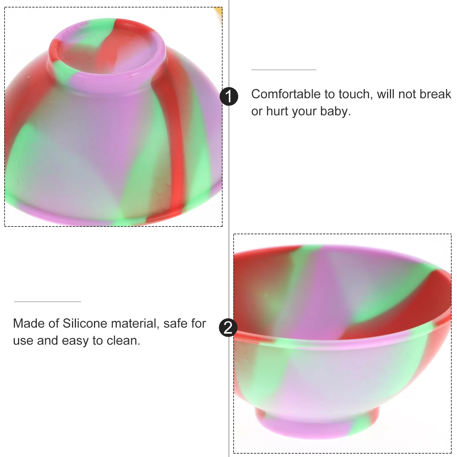 Juego de cuencos de silicona para alimentación de bebé, cuencos de arroz, contenedor de almacenamiento, plato de condimentos, cuencos de almuerzo para niños pequeños, 14 Uds. - imagen 2