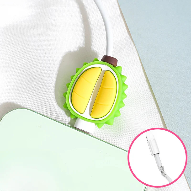 Protector de Cable USB de teléfono de dibujos animados para Iphone 13 12 Cable Chompers Cable cargador de animales soporte de Cable organizador protección - imagen 4