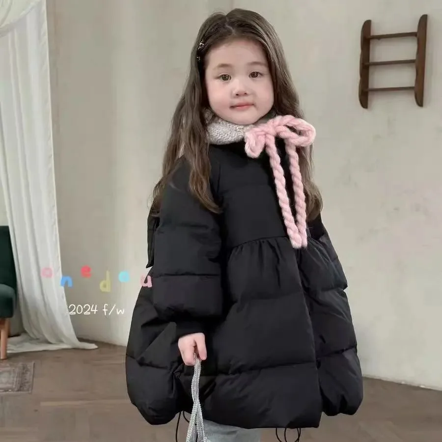 Abrigos de algodón elegantes para niñas, moda de invierno de estilo coreano a la moda para niños pequeños y niños, chaquetas de invierno de longitud media para niños - imagen 5
