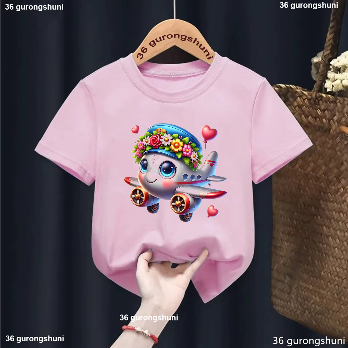 Camiseta infantil divertida con estampado amor y flores - imagen 5