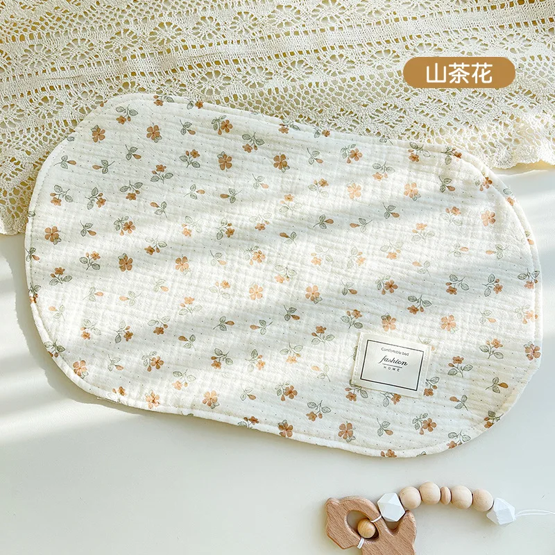 Almohada de gasa de 8 capas para bebé recién nacido, toalla de algodón suave transpirable de doble cara, ropa de cama de verano, protección para la cabeza del bebé - imagen 4