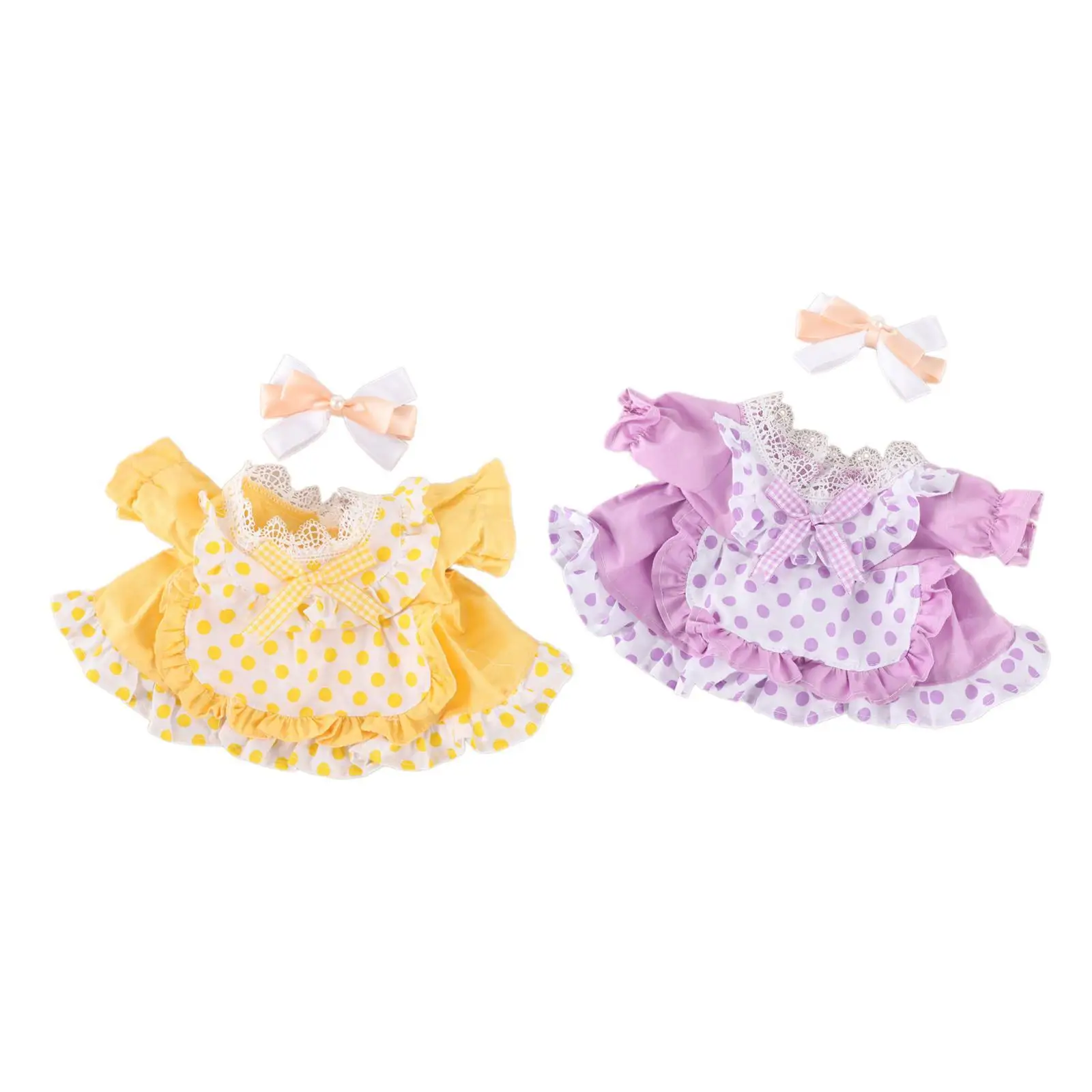 38cm Doll Dress Girl Doll Clothes Fashion Stylish Pretend with Hair Accessory Doll Accessories for Kids Gift Age 5 6 7 8 9 10