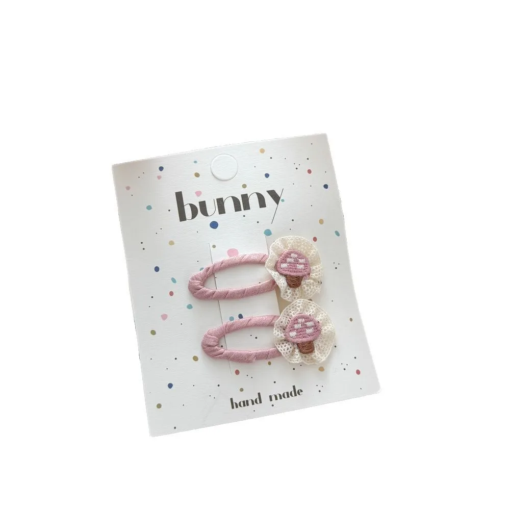 2 unids/bolsa Primavera Verano Rosa BB Clip niños Clip de pelo lindo seta conejo niñas Clips laterales para el cabello Kawaiii lindos accesorios para el cabello - imagen 5