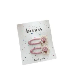 Clips de pelo seta y conejo para niña - Pack Rosa