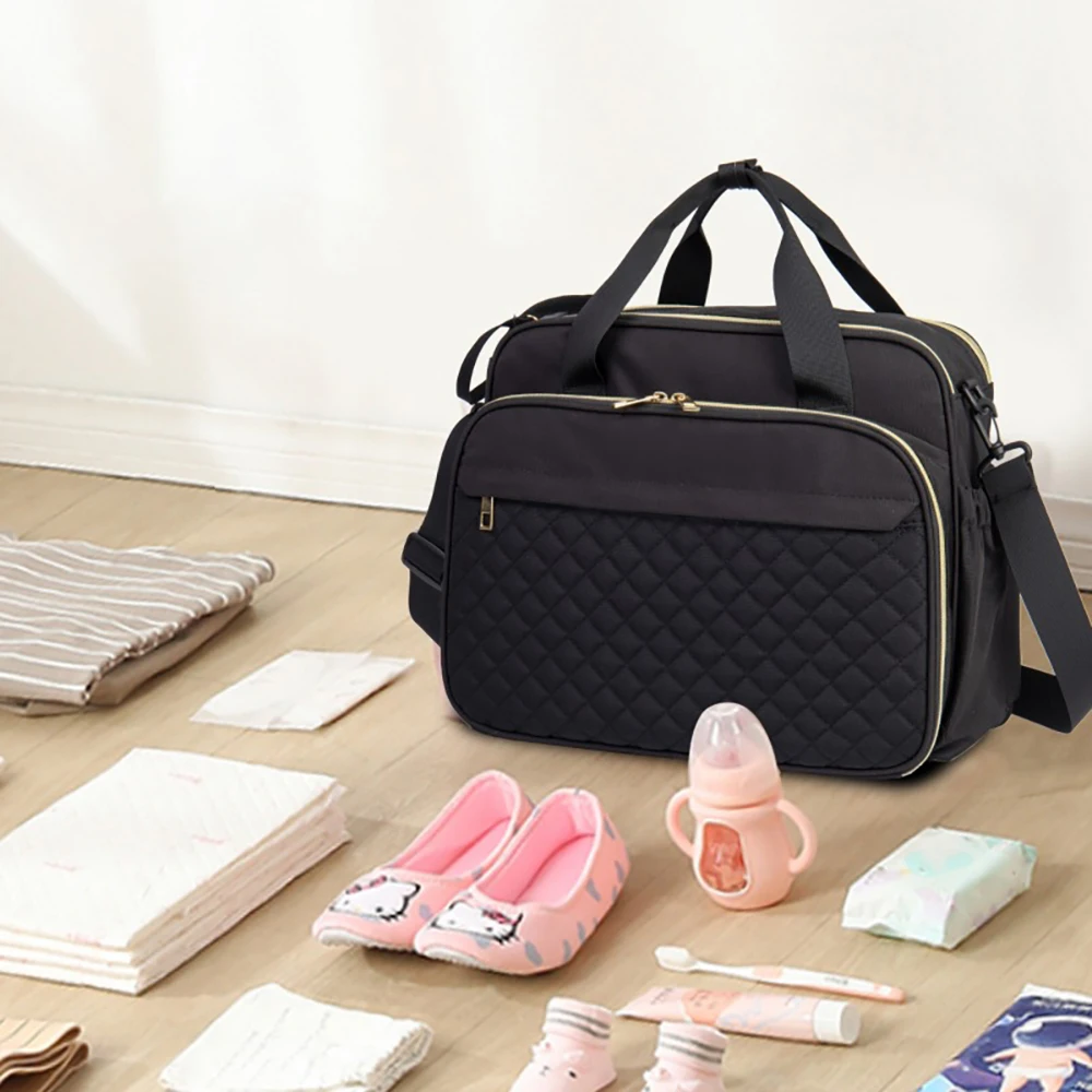 Bolsa de pañales acolchada rosa – Gran capacidad para el bebé - imagen 4