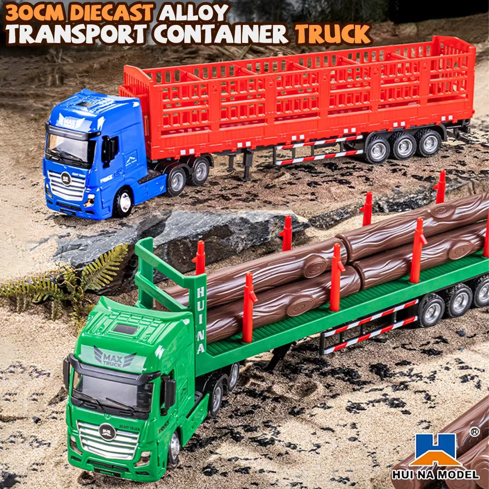 Huina Camión contenedor de aleación – Juguete coleccionable para niños - imagen 5