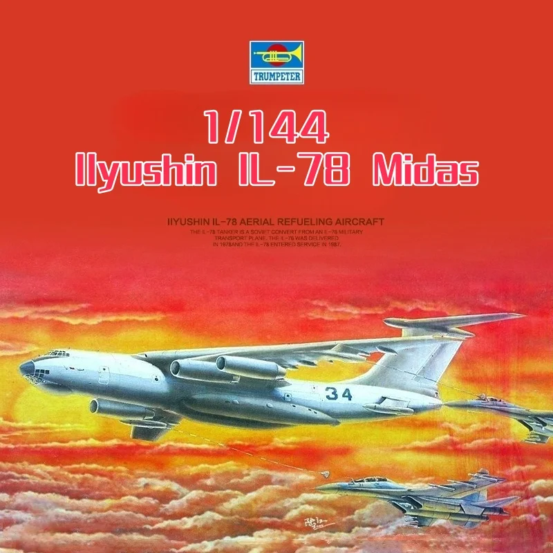 TRUMPETER 1/144 IIyushin IL-78 Modelo de rompecabezas de ensamblaje de avión de repostaje aéreo