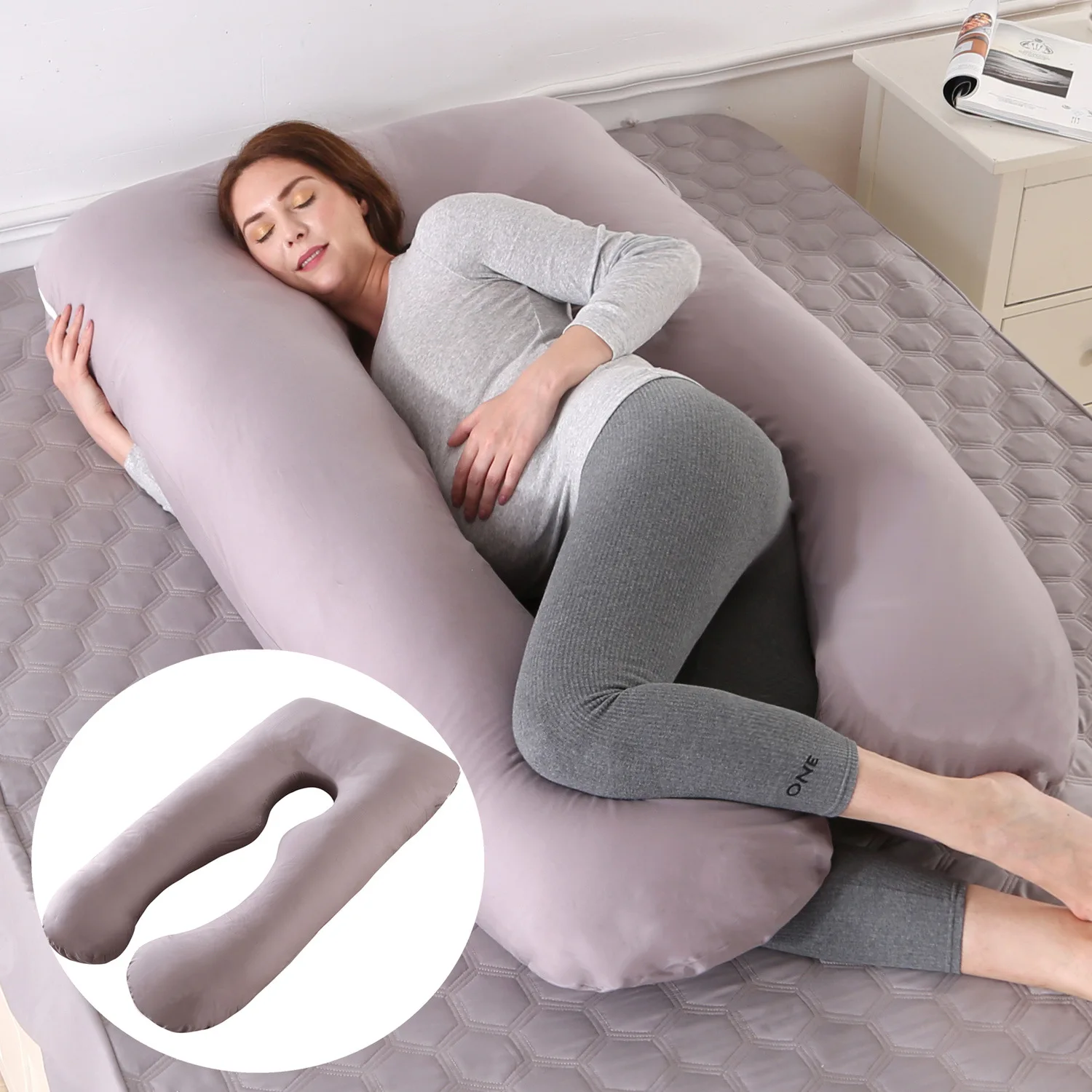 Almohadas de maternidad en forma de U, almohada de soporte para el cuerpo para embarazo, almohadas de cama para mujeres embarazadas, triangulación de envíos